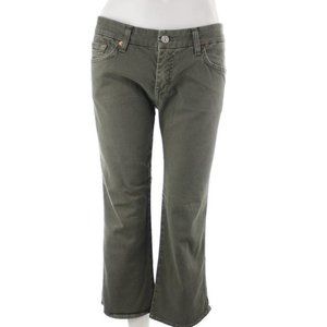 7 FOR ALL MANKIND Olive Green "A" Pocket Capris